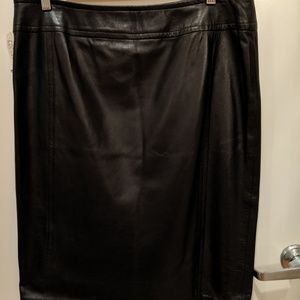KORS Michael Kors black leather skirt